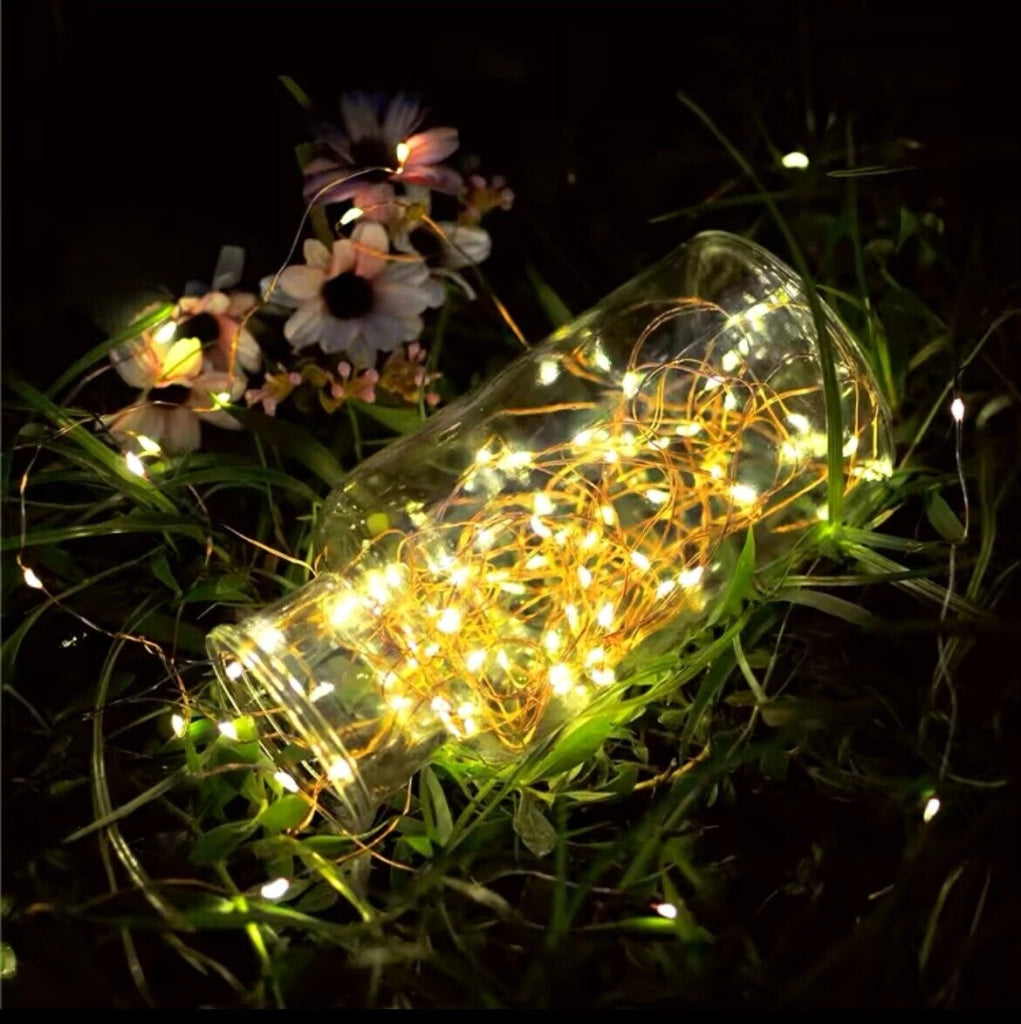 Serie luci Natale a led catena USB Microled luce calda filo rame con Telecomando