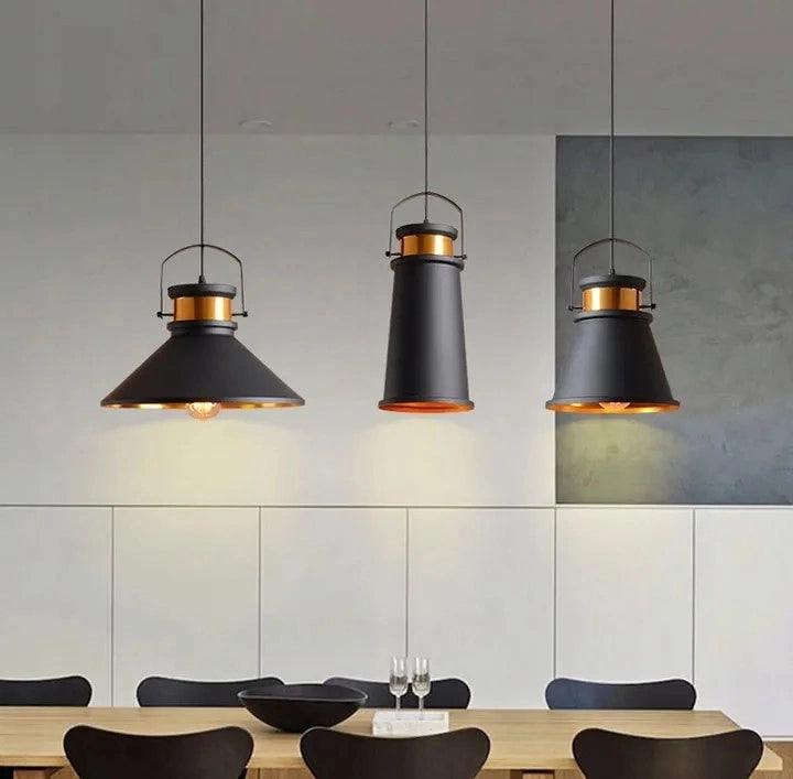 Lampada Da Soffitto Asti C Nero/oro