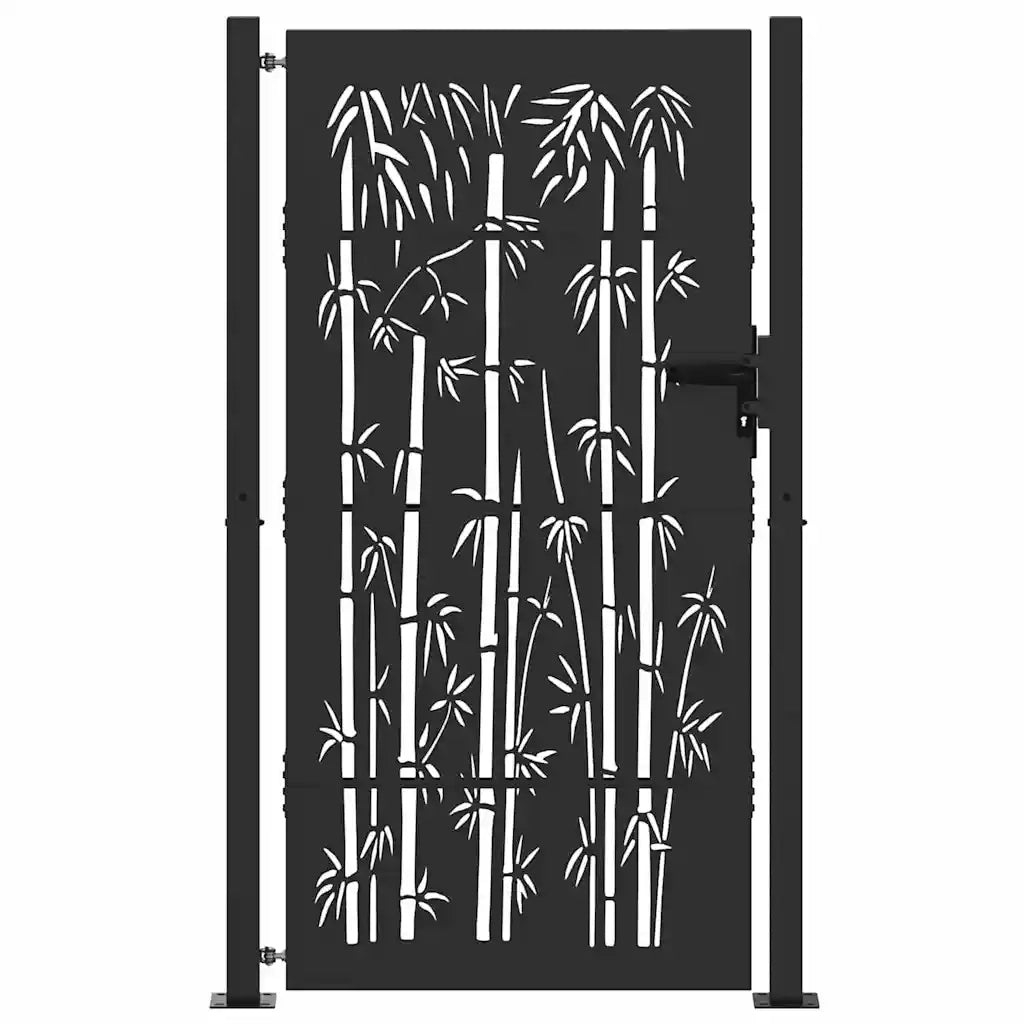 Cancello da giardino con blocco Nero 110 x 205 cm 42015898