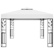 Gazebo con Tetto Doppio 3x4 m Bianco 48030