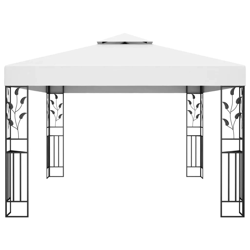 Gazebo con Tetto Doppio 3x4 m Bianco 48030