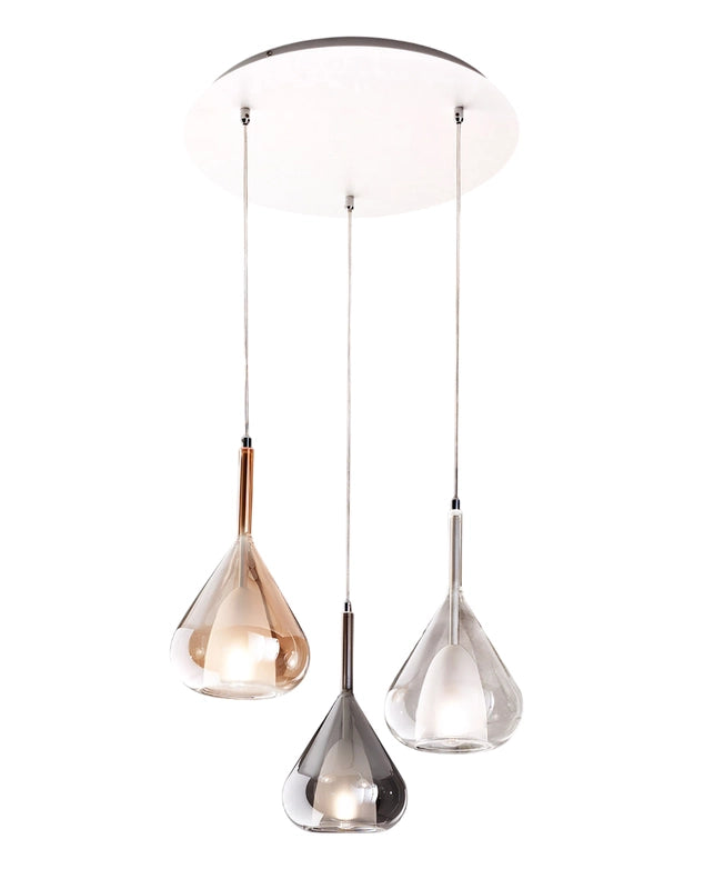 Lampadario a sospensione Lila a Led in metallo e vetro borosilicato 3481-47-297 Fabas Luce
