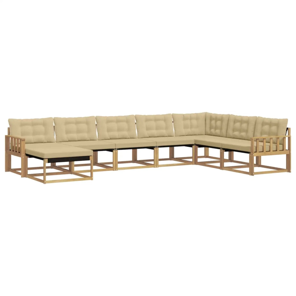 Set di divani da esterno 8 pz Bianco e Beige 3388971