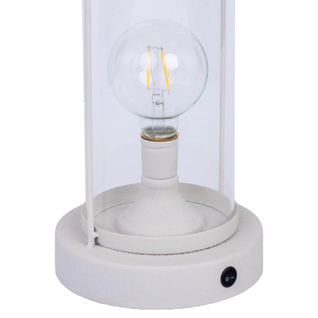 Lampada da tavolo metallo bianco 16x16x46h cm