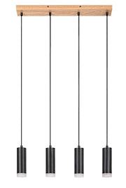 Lampada a sospensione Rabalux Toras 4xGU10 rovere/nero