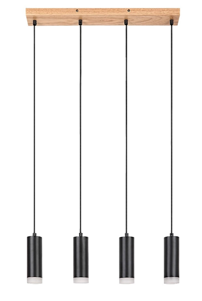 Lampada a sospensione Rabalux Toras 4xGU10 rovere/nero