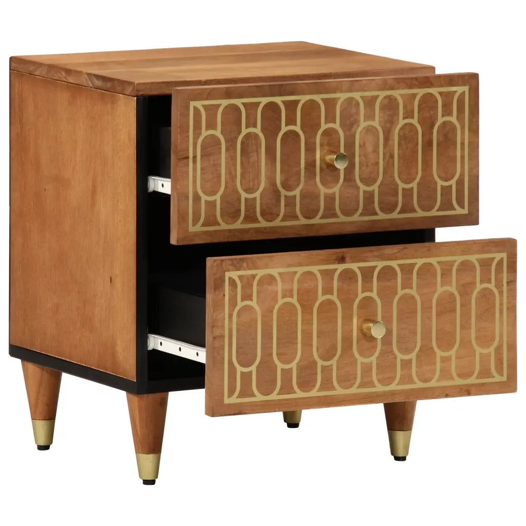 Comodini 2pz 40x33x46 cm in Legno Massello di Mango 358283