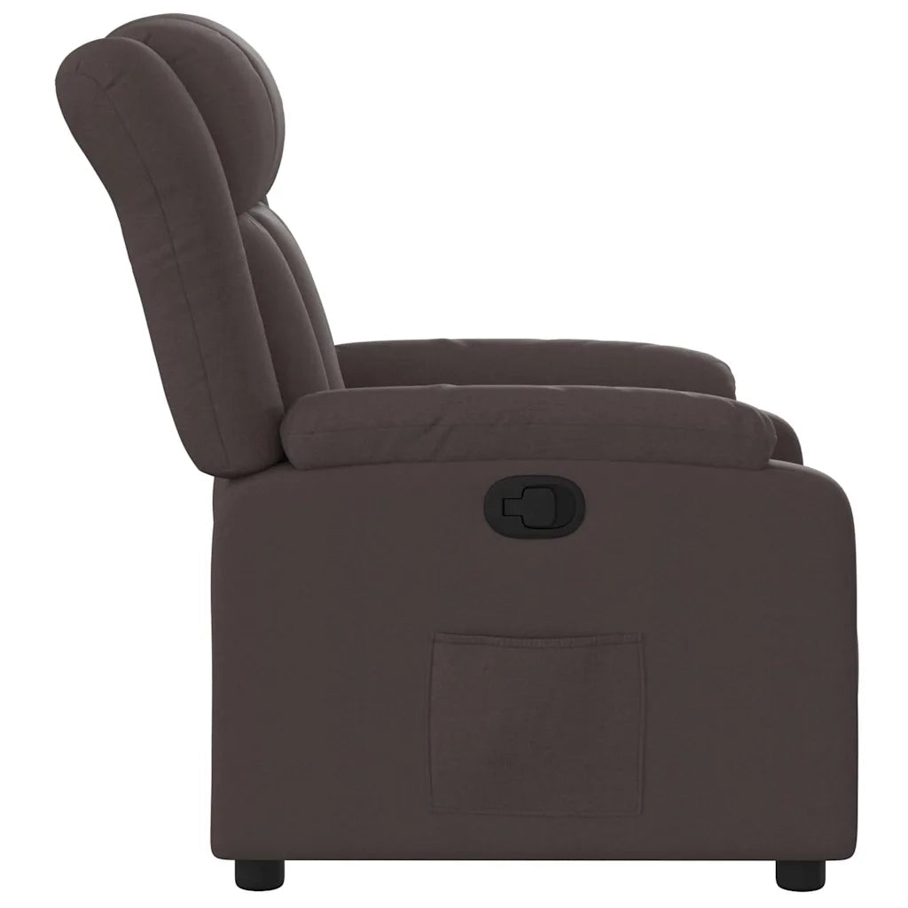 Poltrona Reclinabile Marrone Scuro in Tessuto 373579