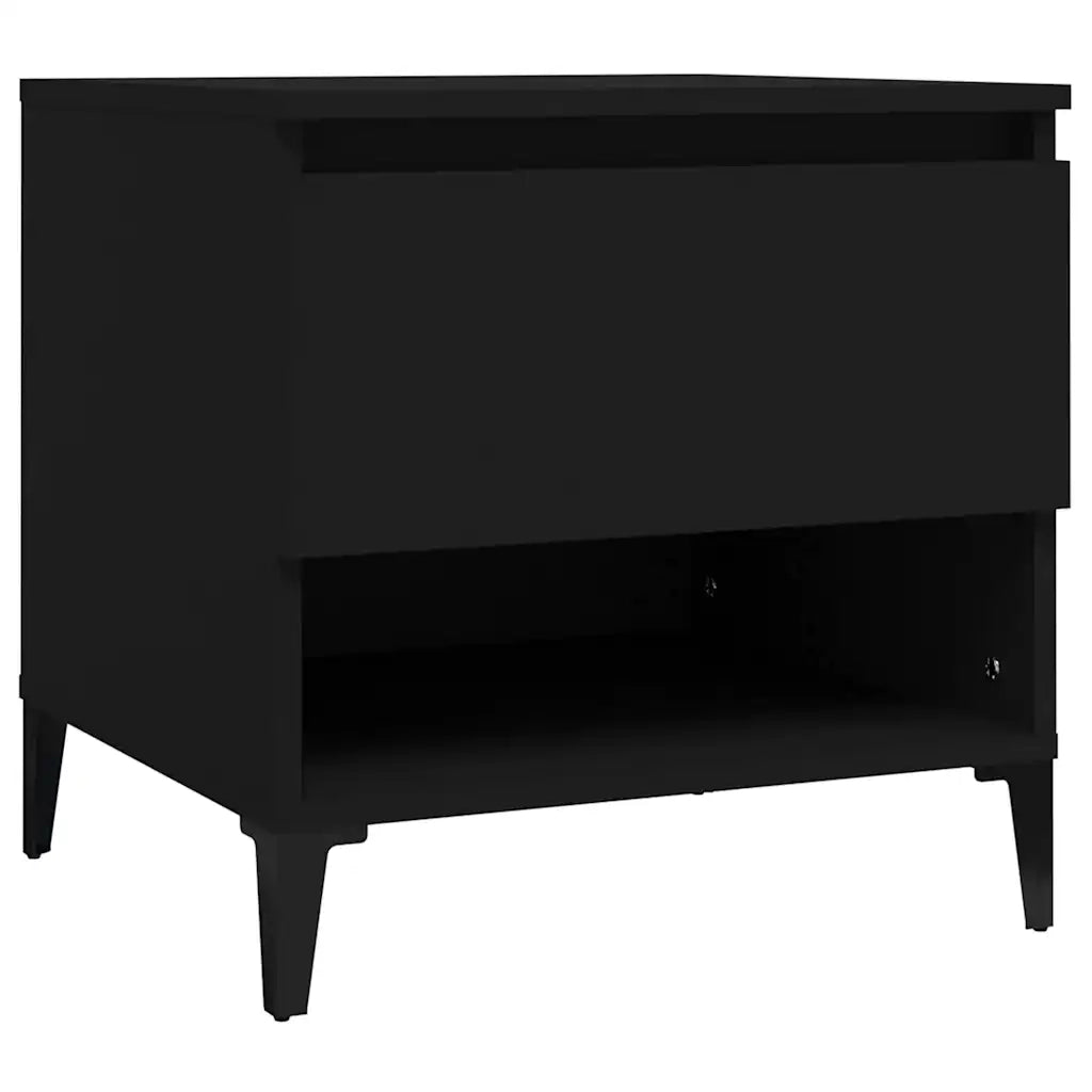 Tavolino | Tavolo laterale Nero 50x46x50 cm in Legno Multistrato