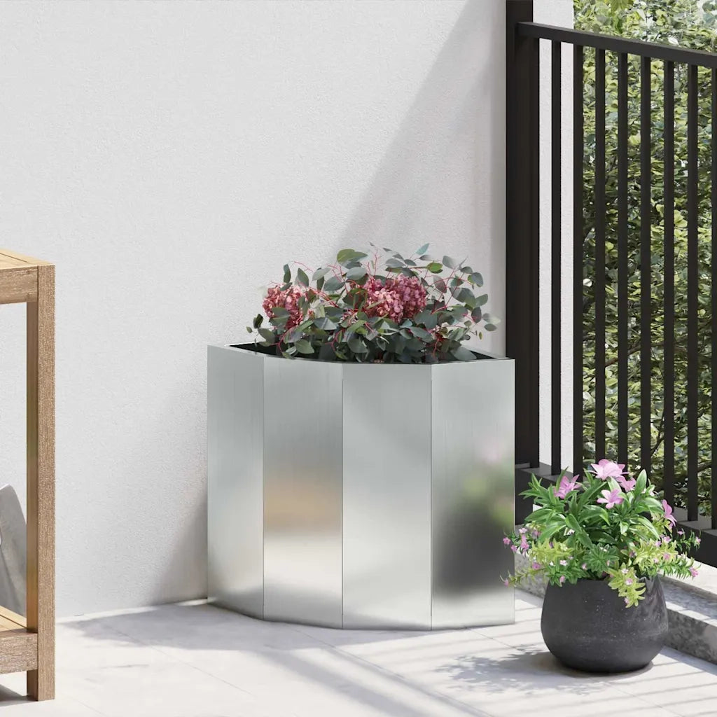 Vaso d'angolo Argento 30 x 30 x 35 cm Acciaio zincato 883659