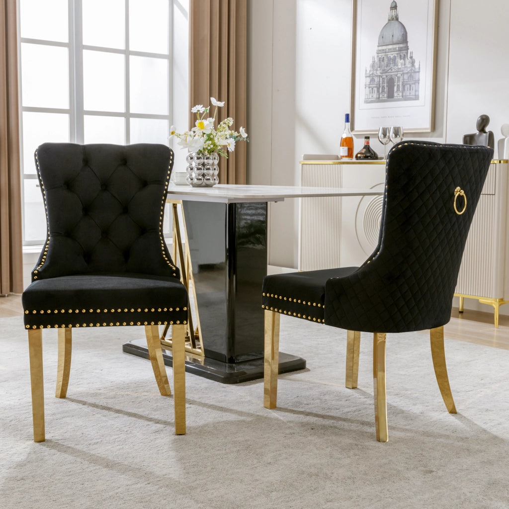 SEDIA DA PRANZO IMBOTTITA 50,5x45x95 cm Velluto Nero