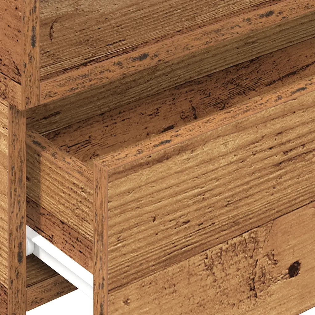 Comodini a Muro 2 pz Legno Antico 45x26x28,5 cm 858611