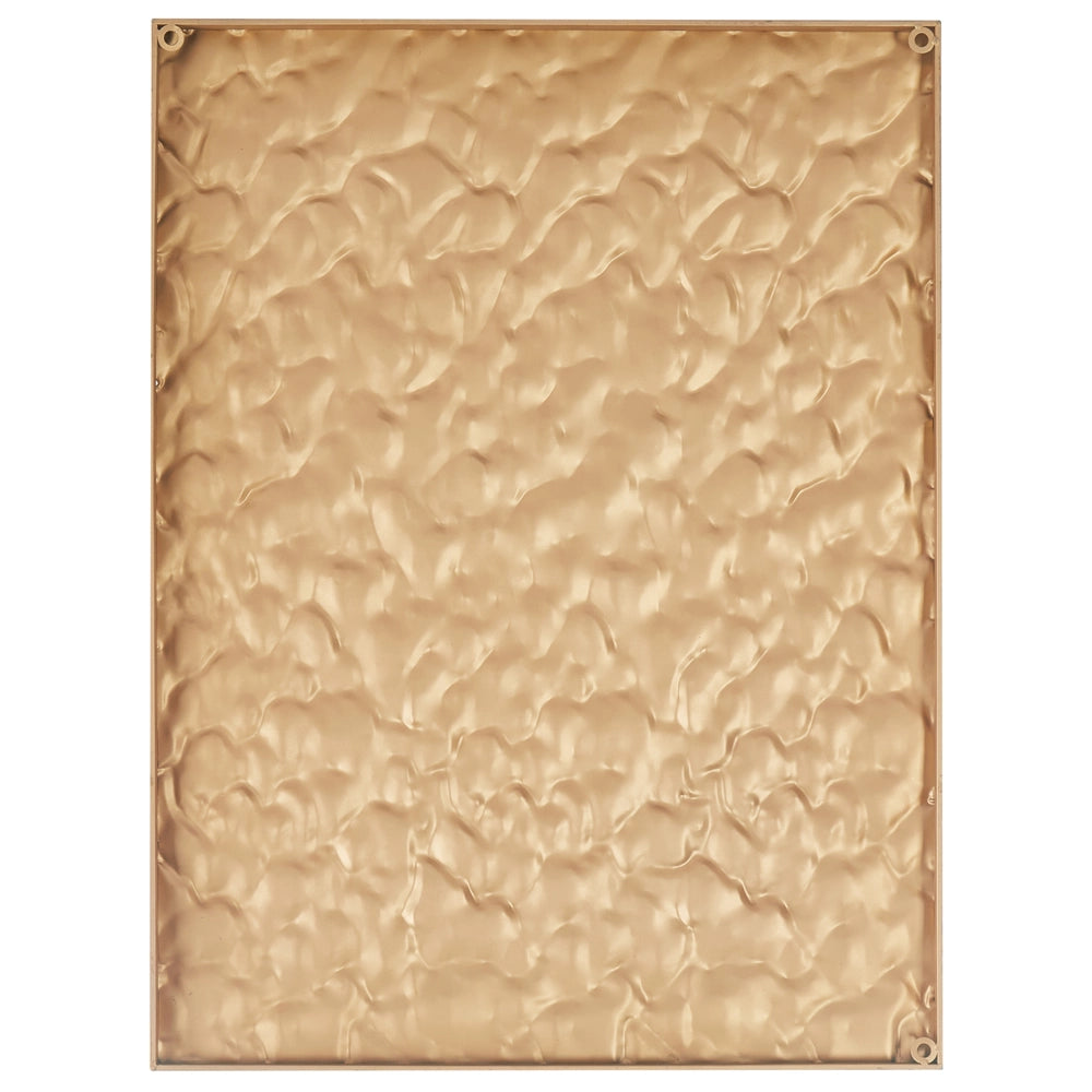 Decorazione murale in ferro dorato appeso a parete, pezzo metallico in stile glamour