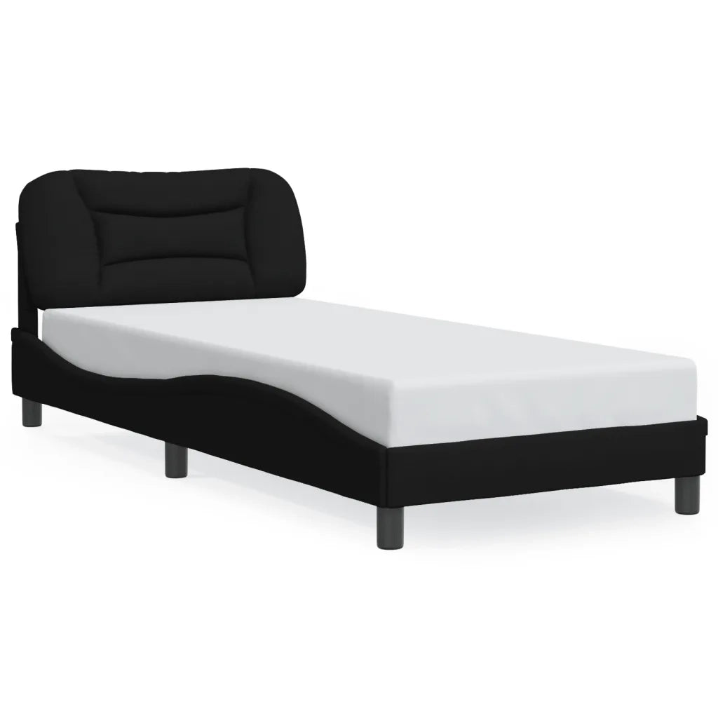 Giroletto con LED senza Materasso Hvar Nero 90x190 cm in Tessuto