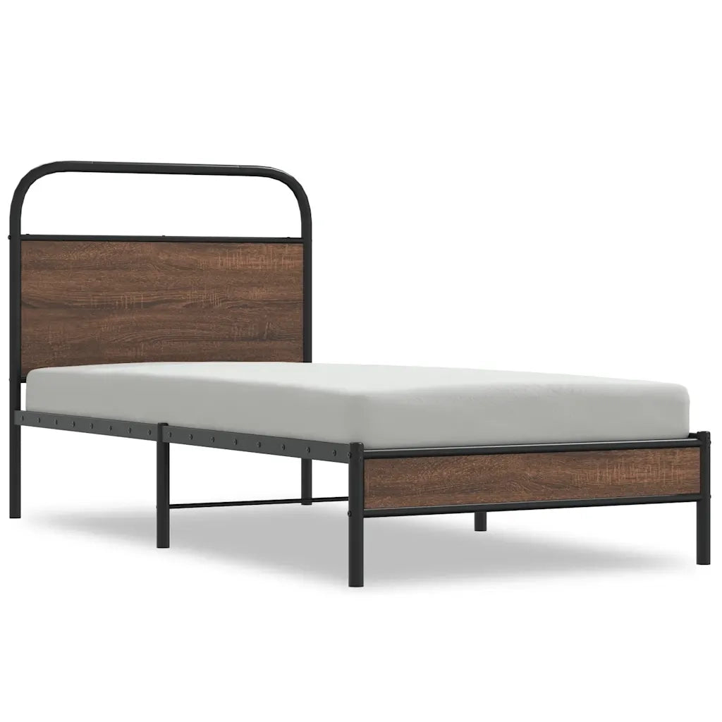Giroletto senza Materasso-Struttura Letto Rovere Marrone 90x190cm in Truciolato 918475