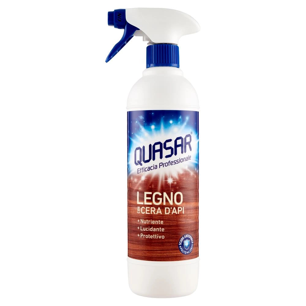 QUASAR SPRAY LEGNO CON CERA D'API 580 ML NUTRIENTE PROTETTIVO E LUCIDANTE