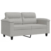 Divano | Divano da soggiorno | Sofa a 2 Posti Grigio Chiaro 120 cm in Tessuto Microfibra