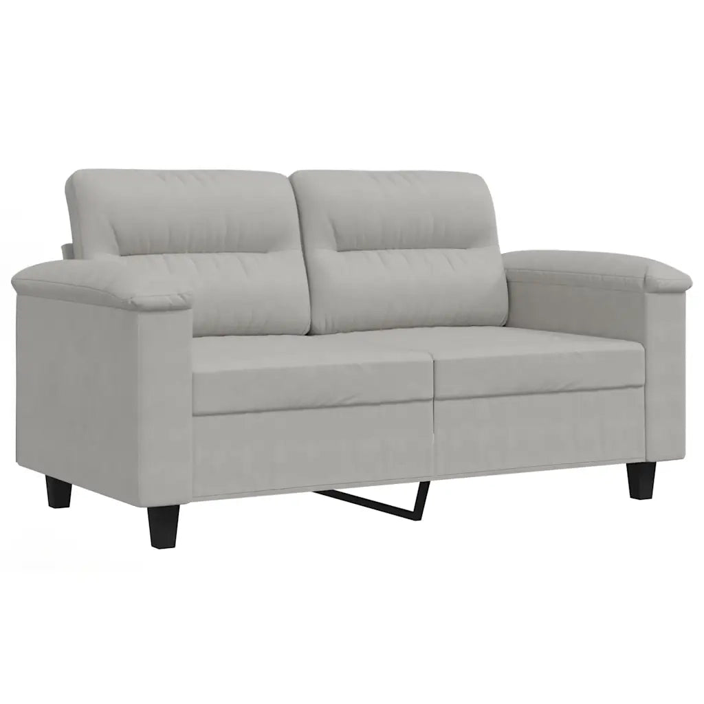 Divano | Divano da soggiorno | Sofa a 2 Posti Grigio Chiaro 120 cm in Tessuto Microfibra