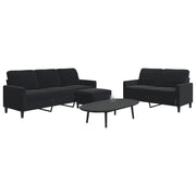 Set di Divani 3 pz con Cuscini Nero in Velluto 3278406