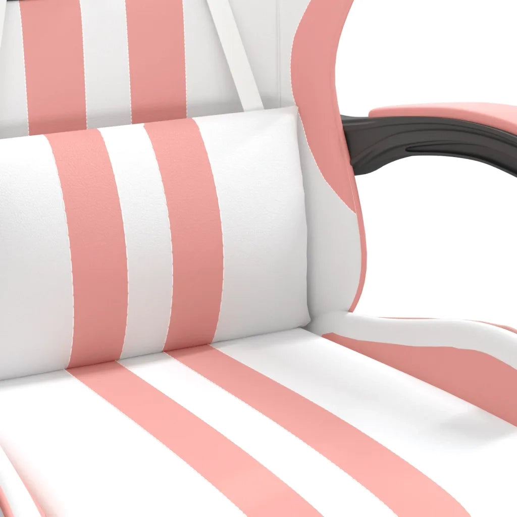 Sedia da Gaming Girevole Bianco e Rosa in Similpelle 349528