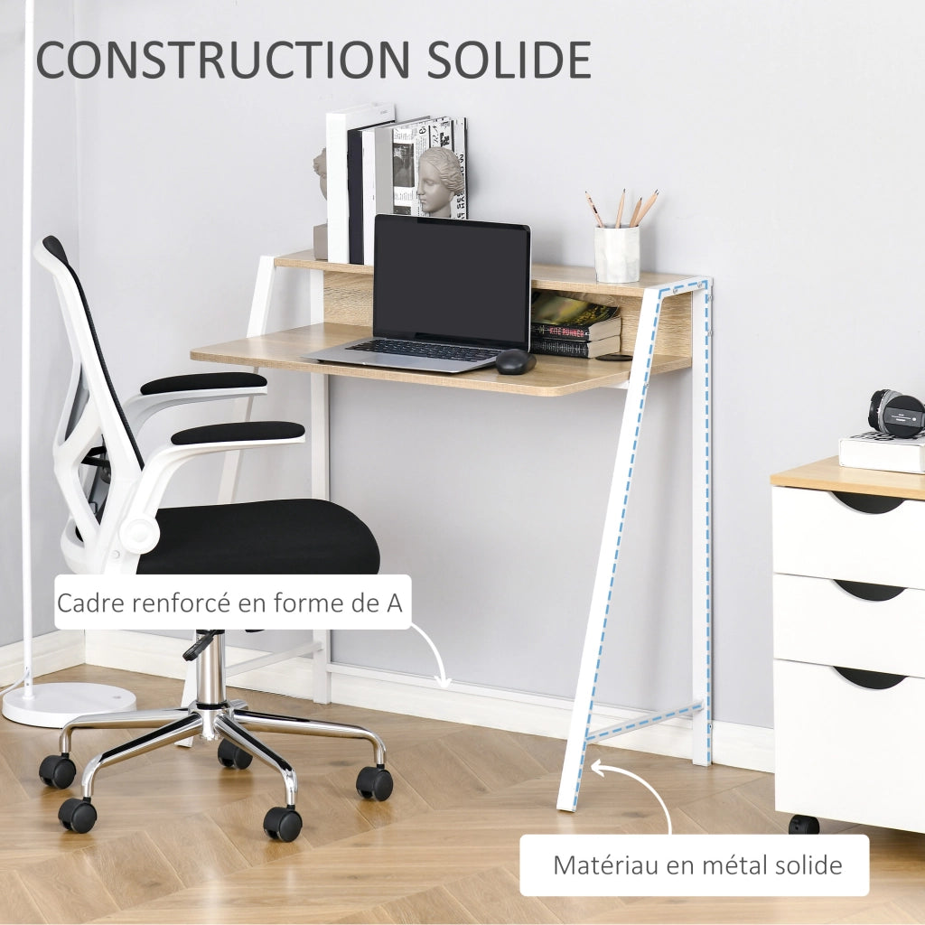 Scrivania per Computer ¨C zephmum ¨C Legno Quercia Bianco 84x45x85 cm