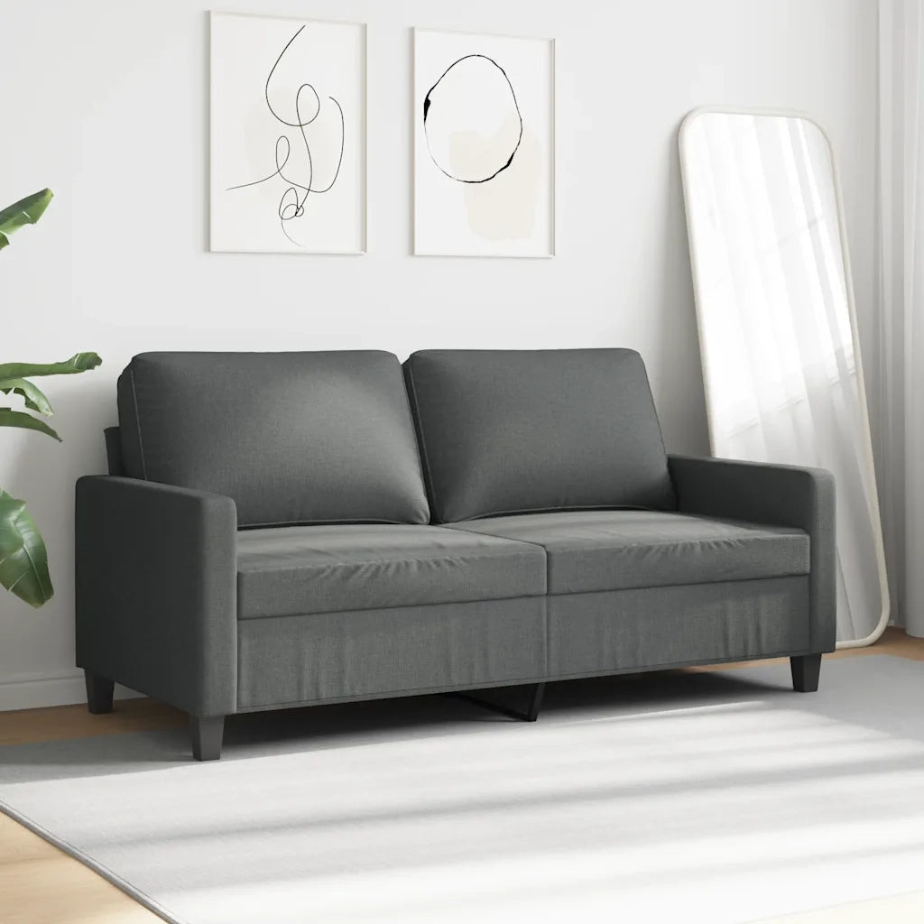 Divano a 2 Posti Grigio Scuro 140 cm in Tessuto 359164
