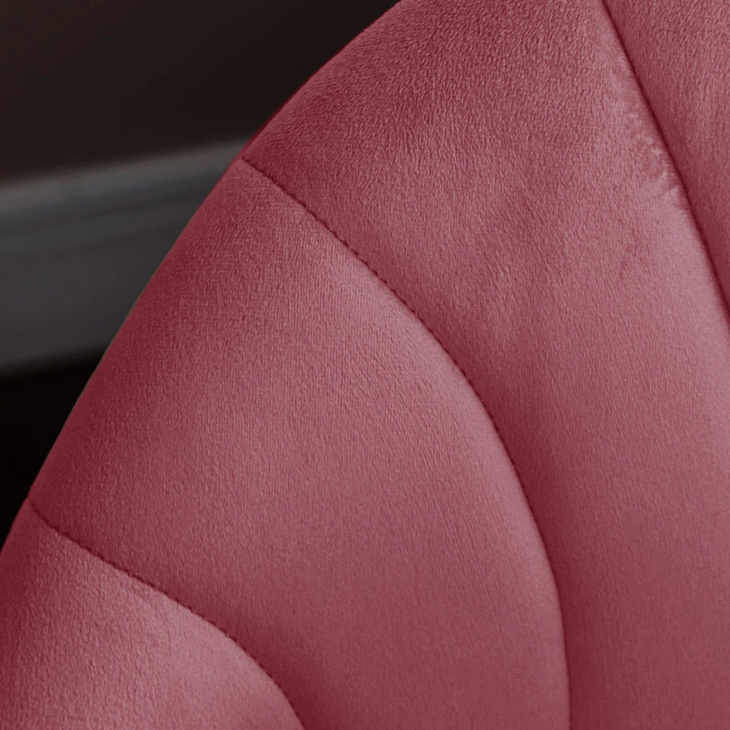 Set 2 Sedie da Pranzo in Velluto Imbottite 52x54x79 cm con Gambe in Metallo Rosso Antico