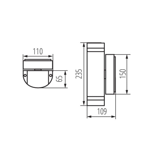 Applique esterna Kanlux ZEW 22441 nera GU10 IP44 su/giù