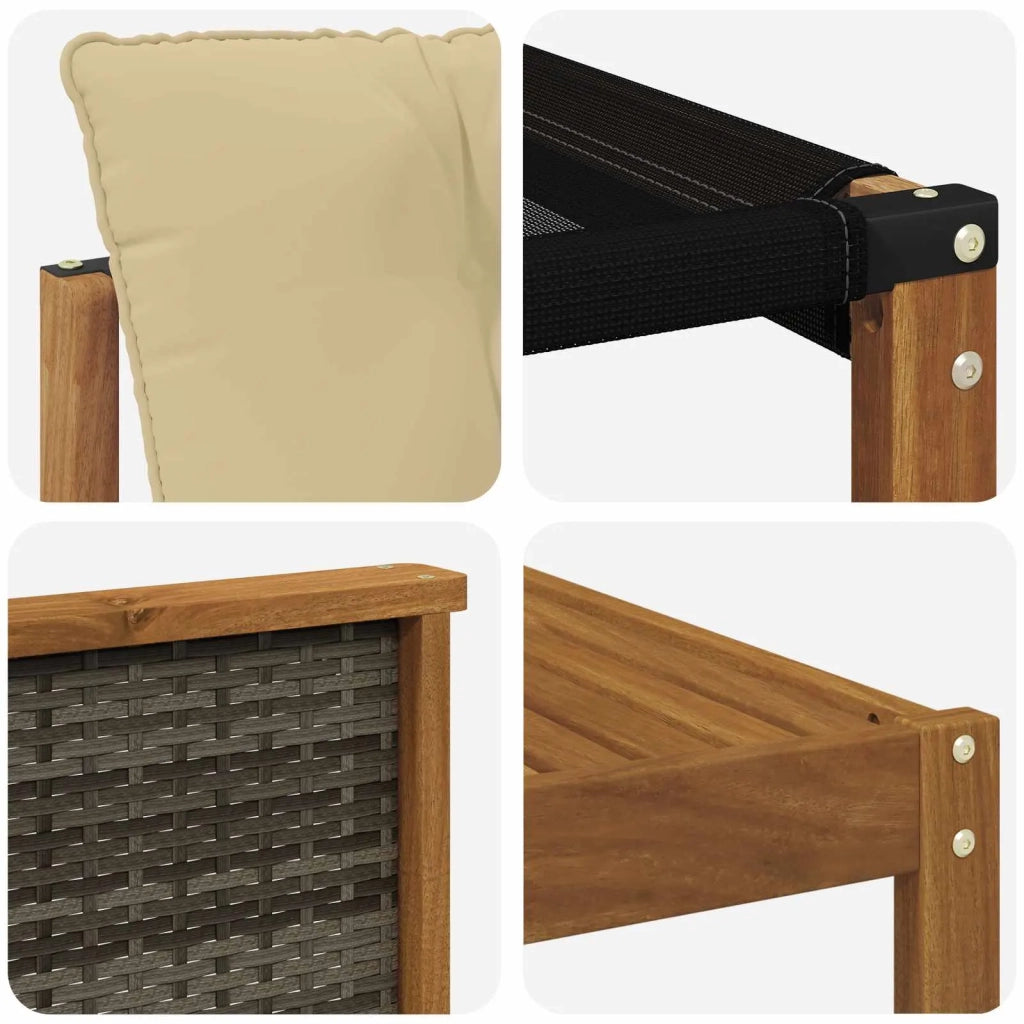 Set di divani da esterno con cuscino 6 pcs Naturale e Beige 3381773