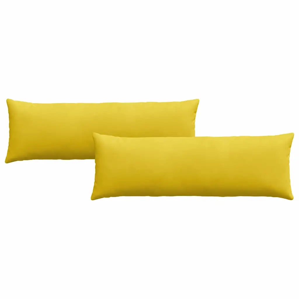 Cuscini da Divano 2 pz-Set di 2 Cuscini per Sofa Giallo 120 x 40 cm Tessuto in Cords
