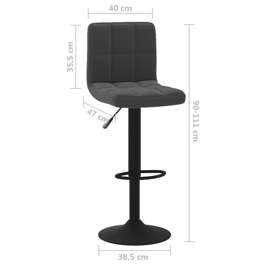 Sgabello da Bar Nero in Velluto 334291