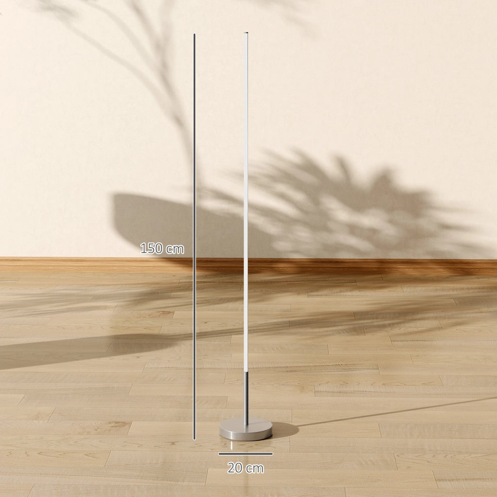 Lampada da Terra LED Alta 150 cm con Temperatura del Colore Regolabile e Telecomando, Argento
