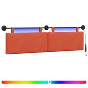 Testiera | Testata sospesa Con luce LED Rosso Arancio Tessuto in Cords