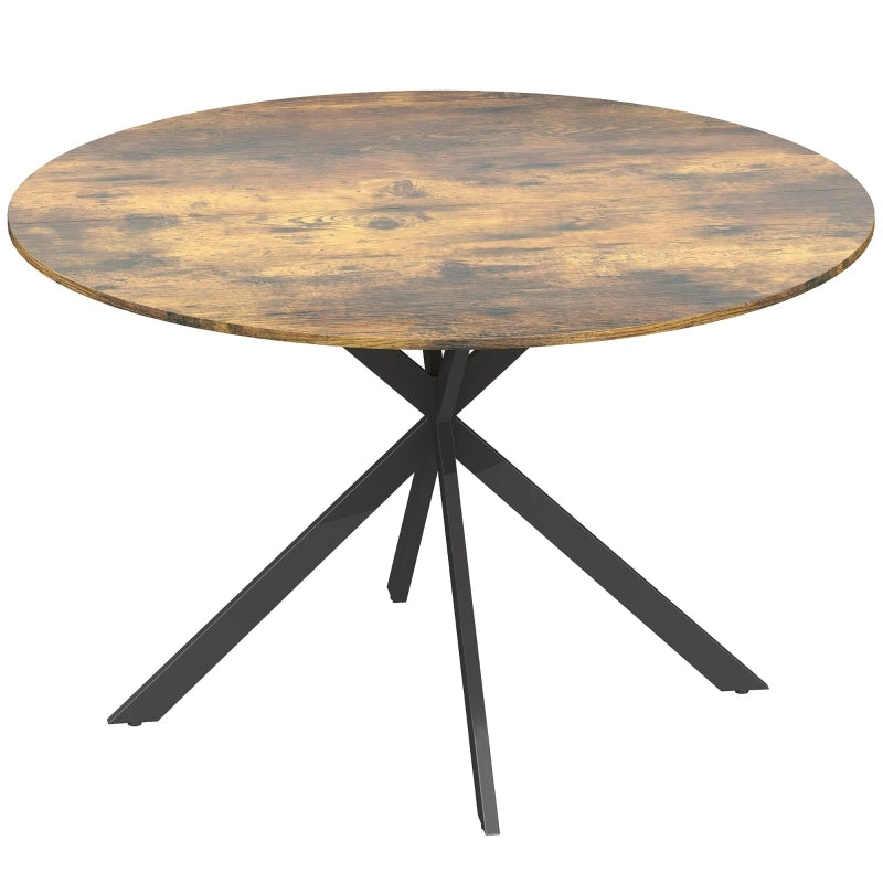 TAVOLO ROTONDO da pranzo 120 cm per 4 persone stile industriale legno marrone rustico