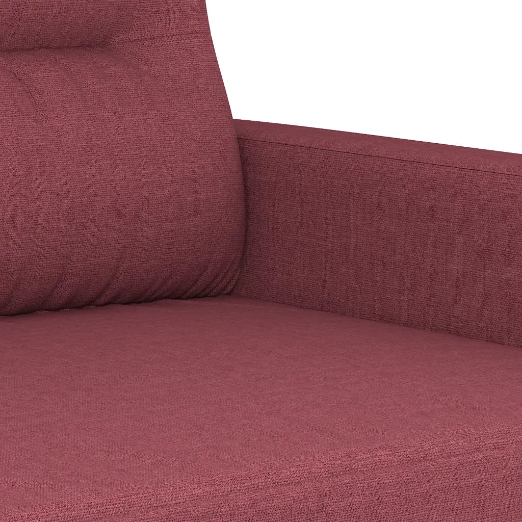 Set di Divani 3 pz con Cuscini Rosso Vino in Tessuto 3201582