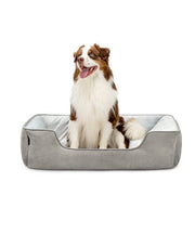 Letto per cani pieghevole, morbido e comodo 110x80 cm grigio chiaro/grigio scuro