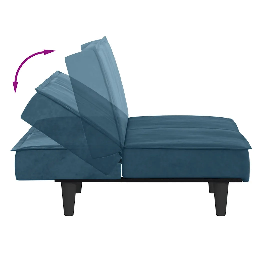 Divano letto | Sof¨¤ letto | Letto singolo Blu in Velluto