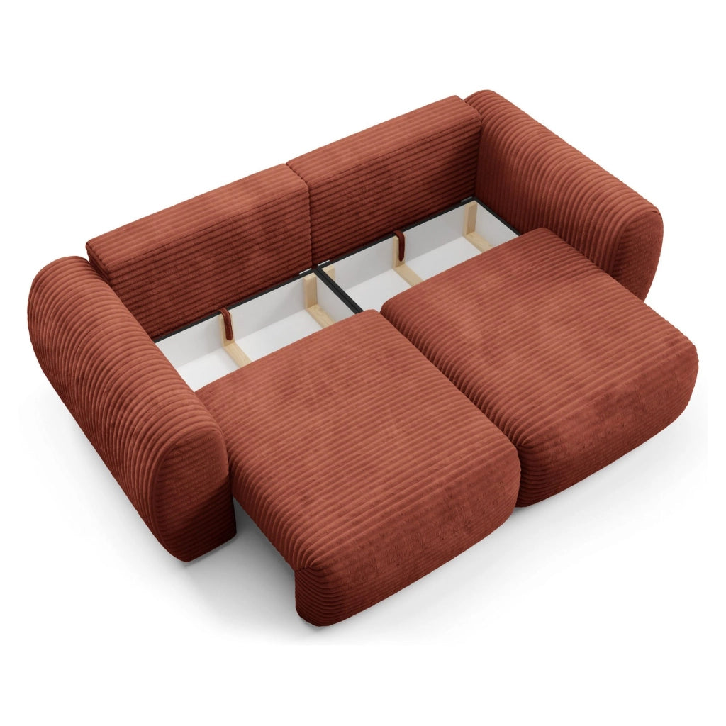 Golgi, Divano Letto 2 Posti Contenitore, 266x121 cm Rosso