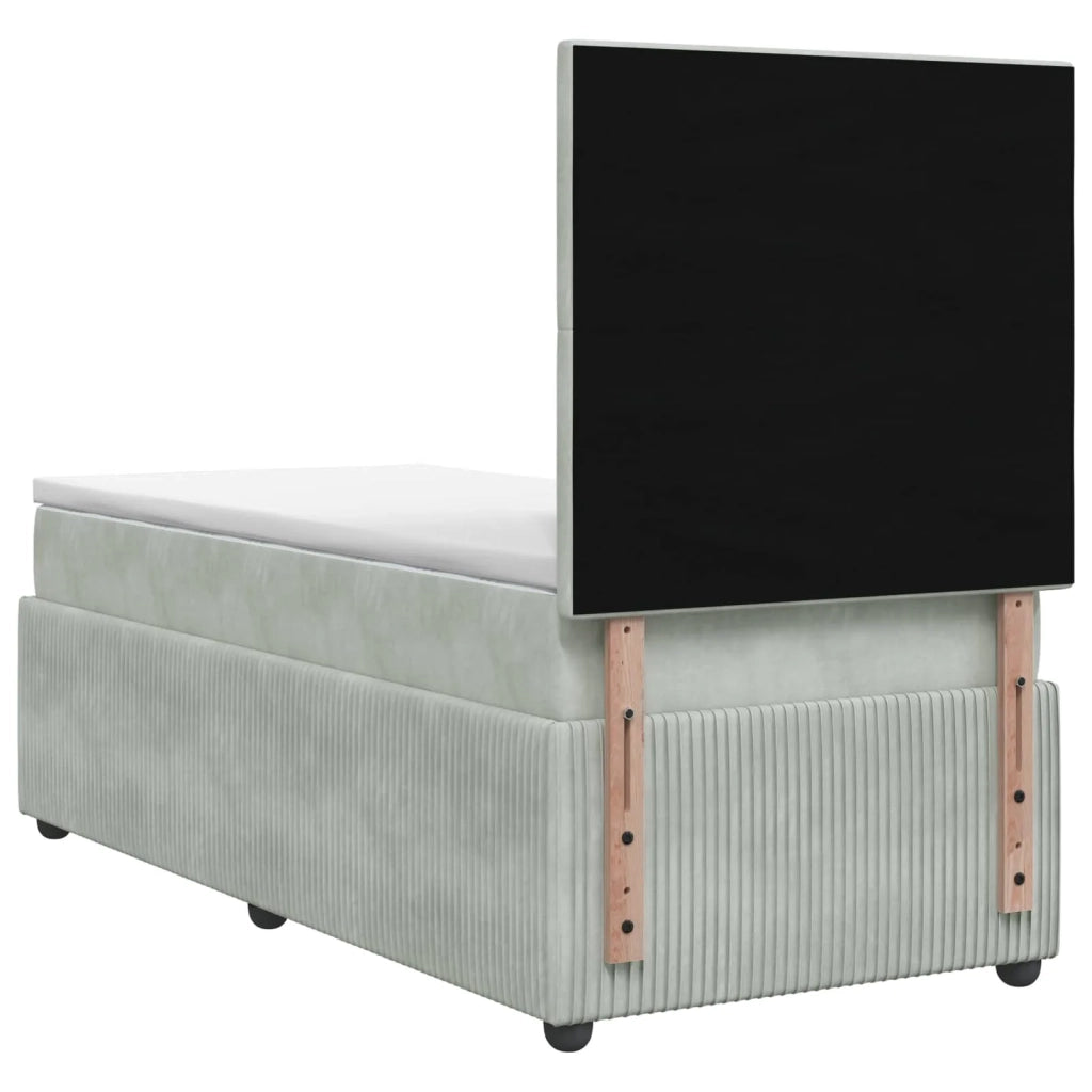 Letto box spring con materasso Grigio Chiaro 100 x 200 cm 3454541