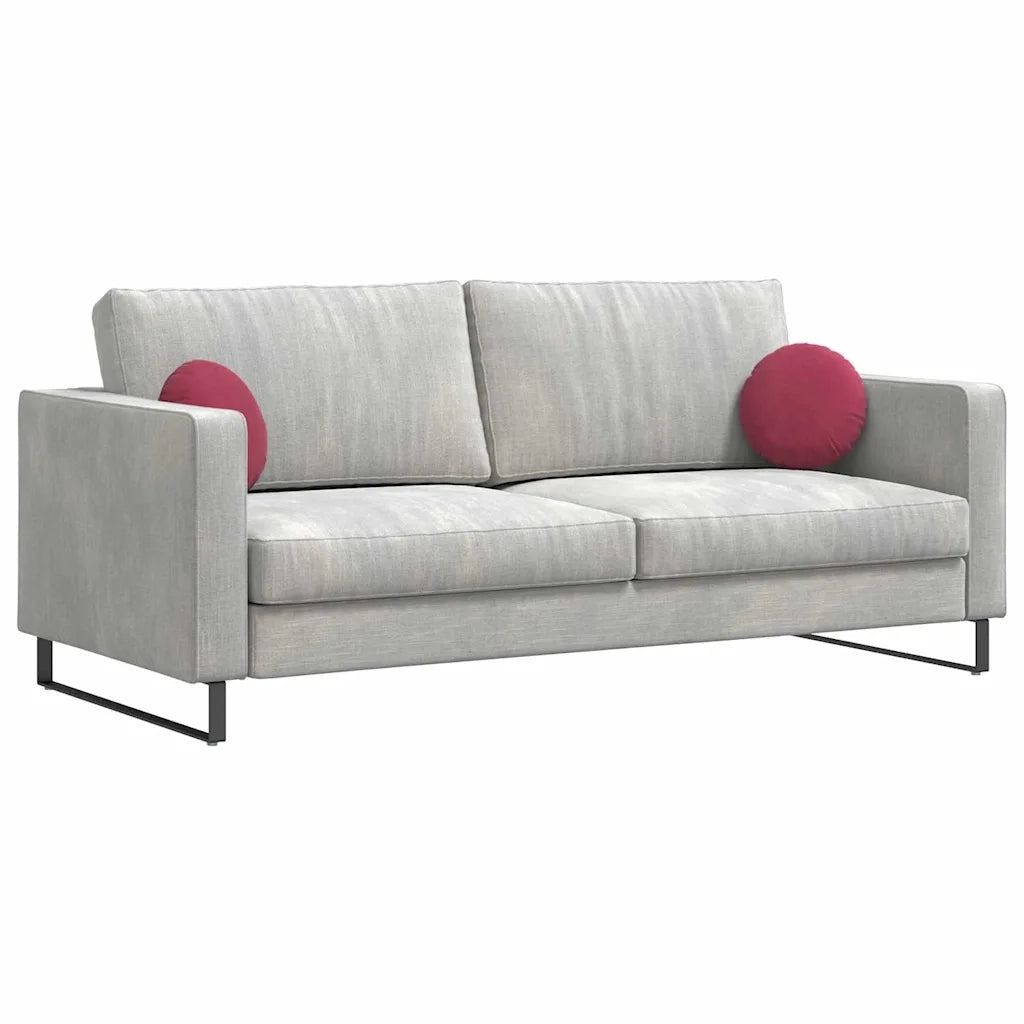 Cuscini per Seduta 2 pcs Rosso Vino Ø30 x 13 cm Velluto 42014105