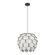 Lampadario A Sospensione Moderno Mattanza Acciaio Nero Legno 1 Luce E27