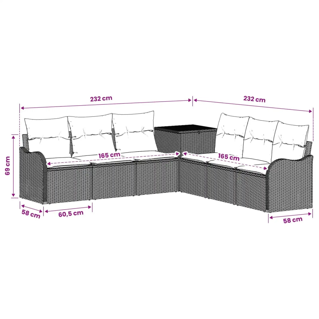 Set di divani 7 pz Beige e Grigio Chiaro 3448689