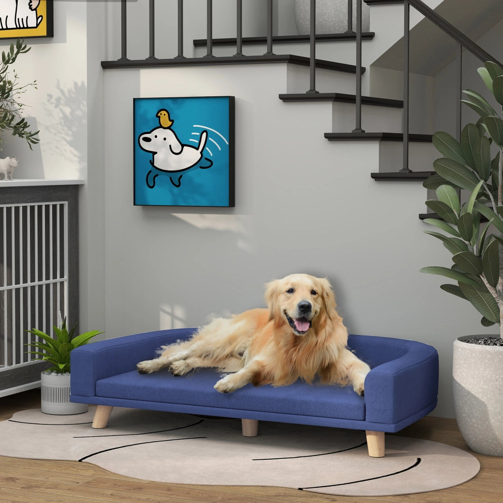 Cuccia per Cani ¨C Minimal ¨C Legno, 98x67x25 cm, Blu