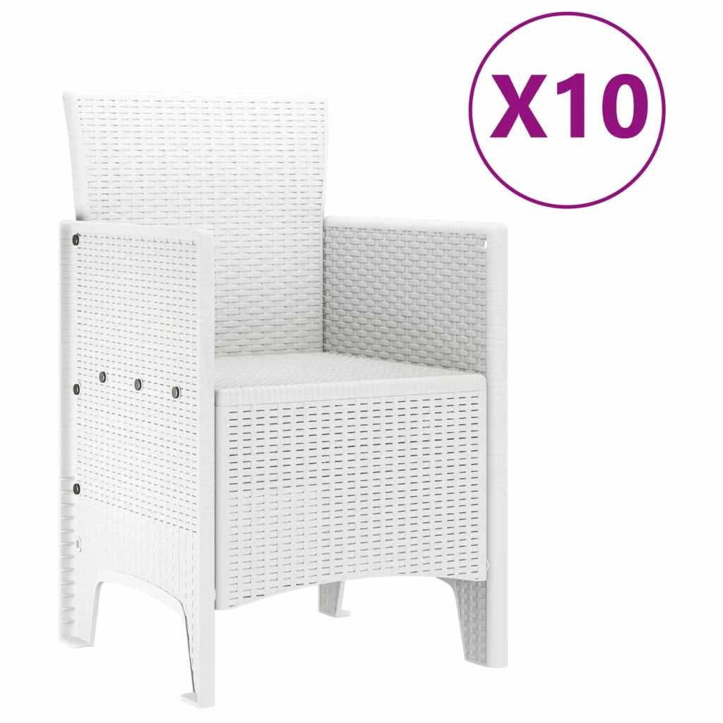 Set da Pranzo per Giardino 11 pcs Bianco Polipropilene 3378602