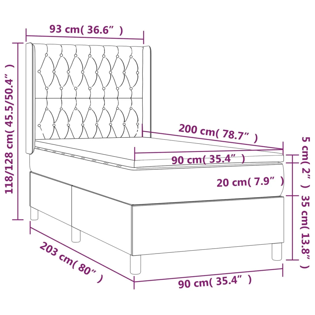 Giroletto a Molle con Materasso Tortora 90x200 cm inTessuto 3131645