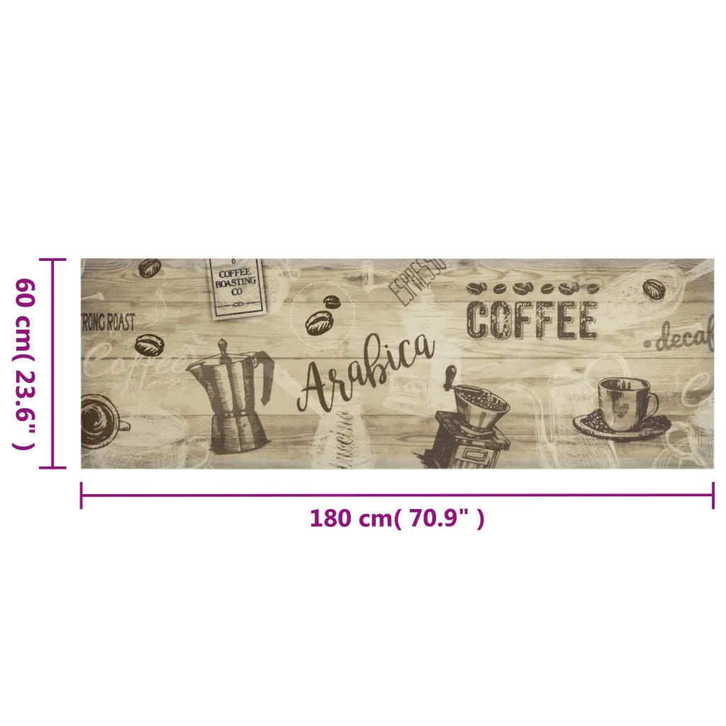 Tappeto del soggiorno | Tappeto da Cucina Lavabile Marrone Caff¨¨ 60x180 cm in Velluto