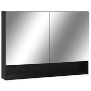 Mobiletto a specchio da bagno a LED 80 x 15 x 60 cm MDF nero 02_0006734