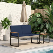 Panchina da esterno Grigio e Blu Navy 107 x 61 x 80 cm 42025340
