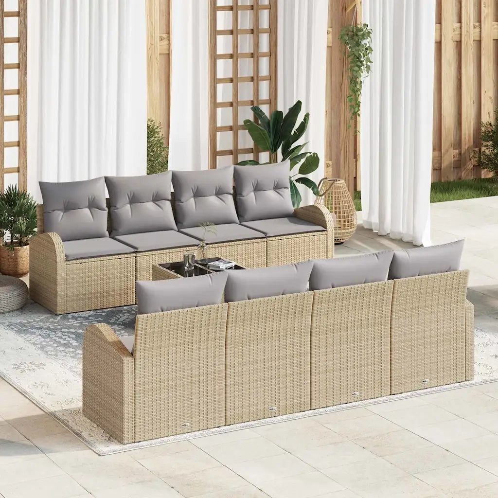Set Divano da Giardino Beige 55 x 55 x 37 cm polyrattan 3345970