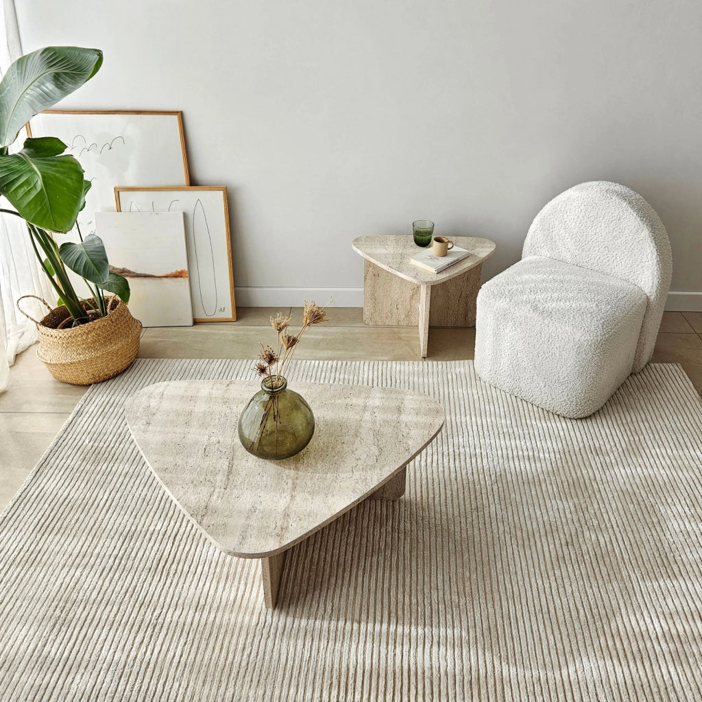 Saraceno, Tavolino da Salotto Modulabile, 90x60x35h cm Bianco Marmo